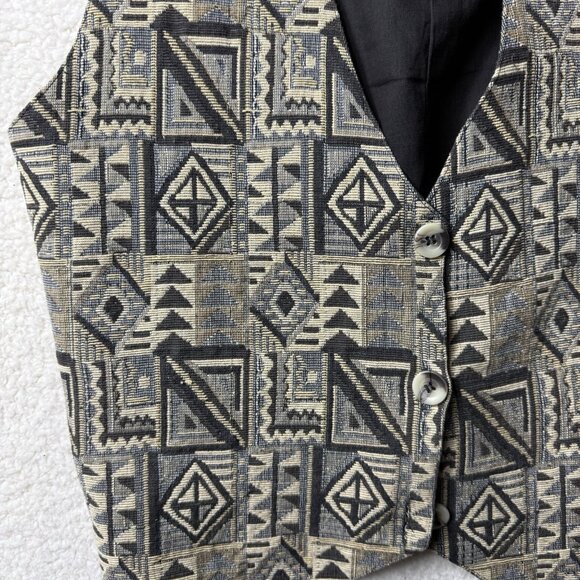 Vintage Agape Collection Tapestry Button Vest Women’s Large Southwestern Boho - Picture 2 of 6